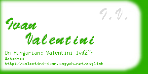 ivan valentini business card